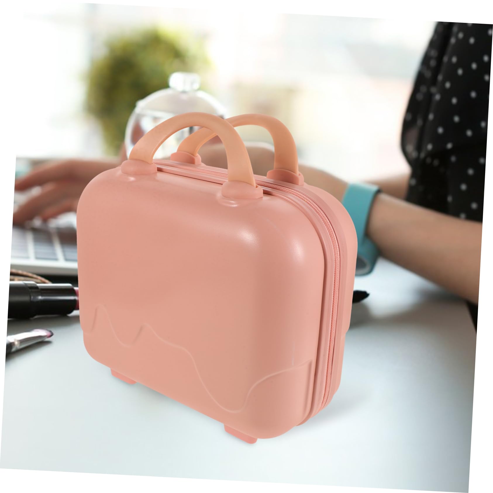 Beauty Case da Viaggio Rosa con Maniglia, Grande Capacità