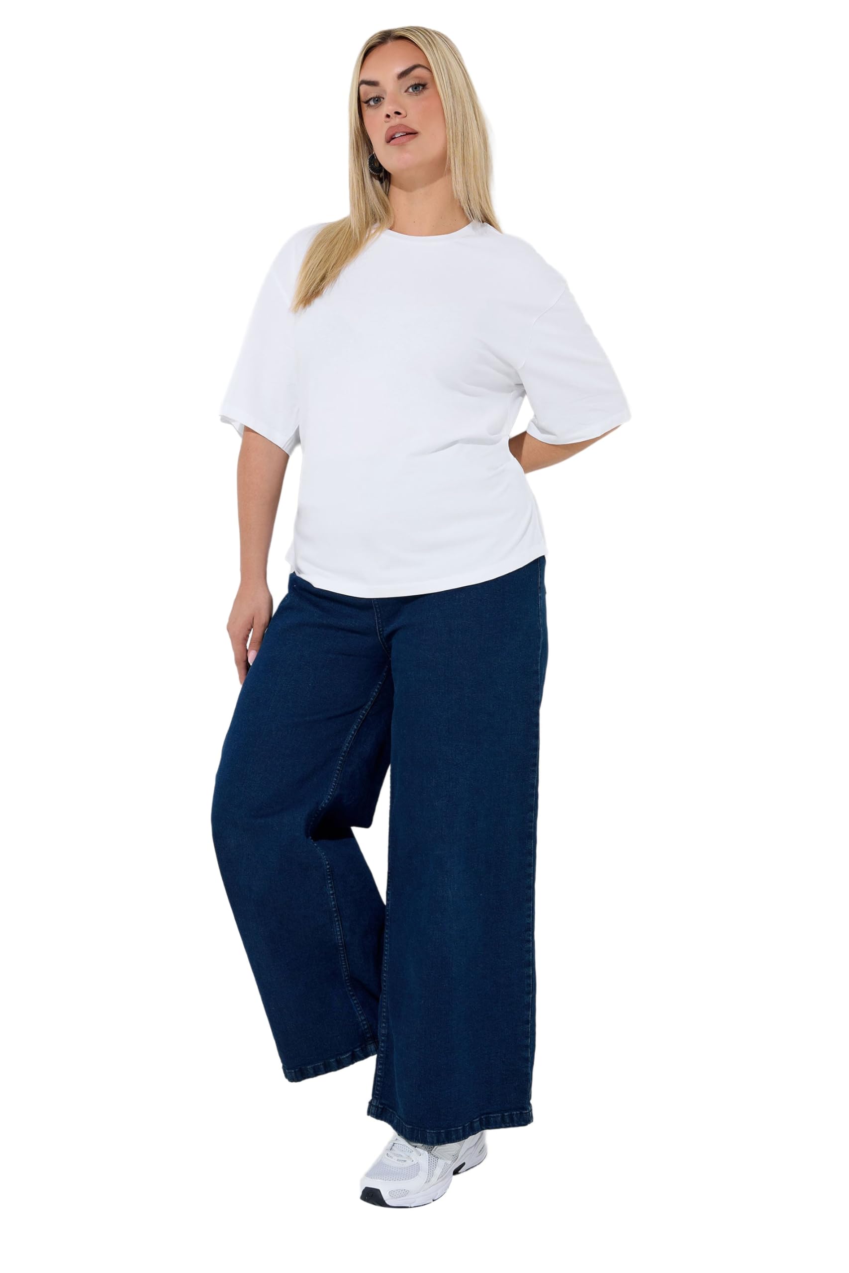 Yours Women's White Corset Seam T-Shirt In Size 20