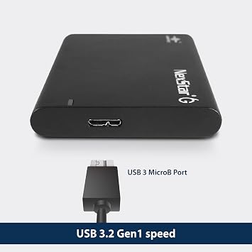 Vantec NexStar 6G, 2.5 SATA III to USB 3.2 Gen1 External SSD/HDD Enclosure, ID: Black (NST-268S3-BK)