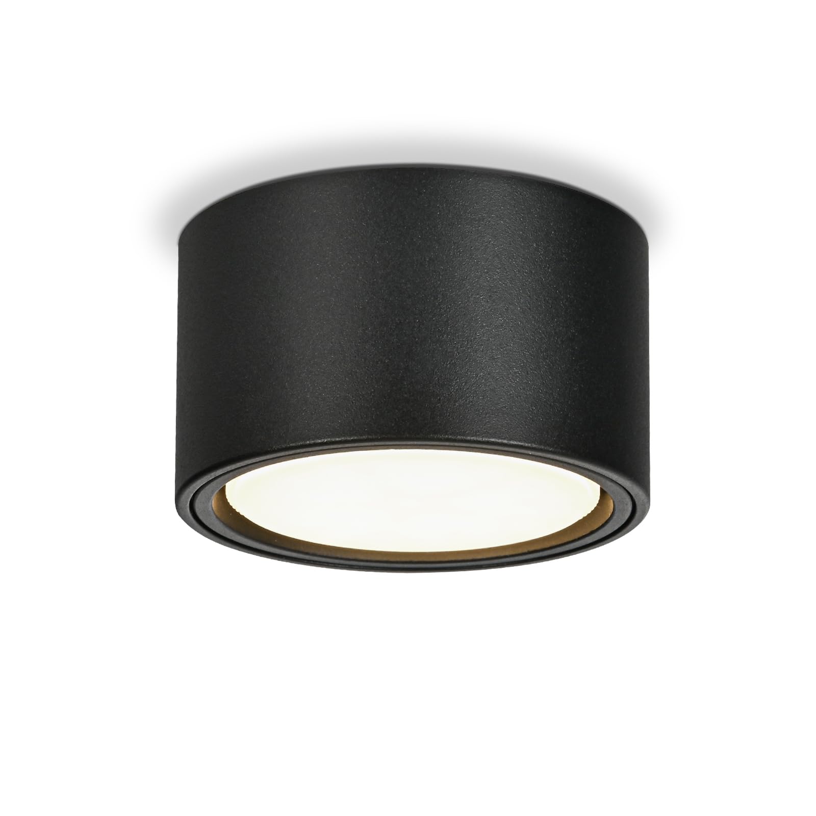 KYOTECH 4 spots de surface à LED – 3000 K noir mat 6 W 550 LM GX53 spots de surface – 95 x 55 mm 230 V Lampe de plafond pour chambre
