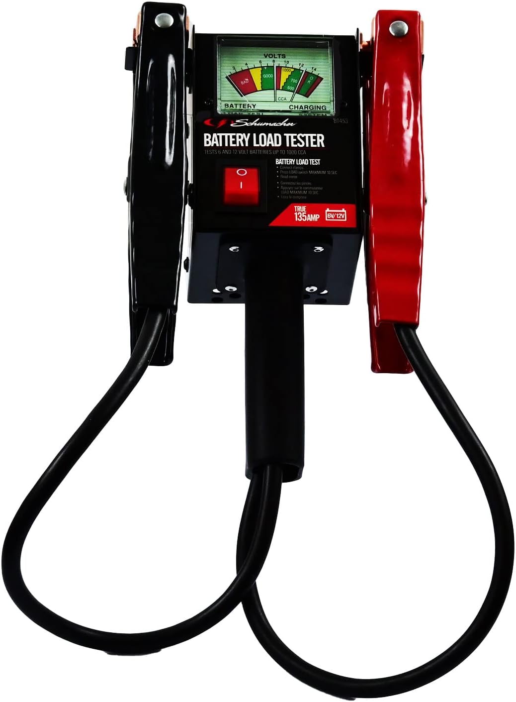 Schumacher BT453 135A Battery Tester with Clamps, Black
