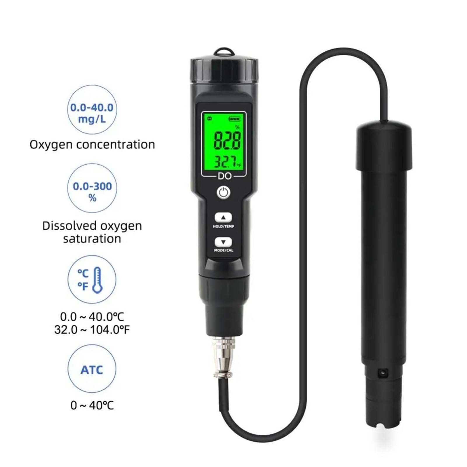 Medidor ph tierra, Medidor de oxígeno disuelto for acuarios, probador de oxígeno disuelto, detector de calidad del agua for acuicultura de agua dulce y salada