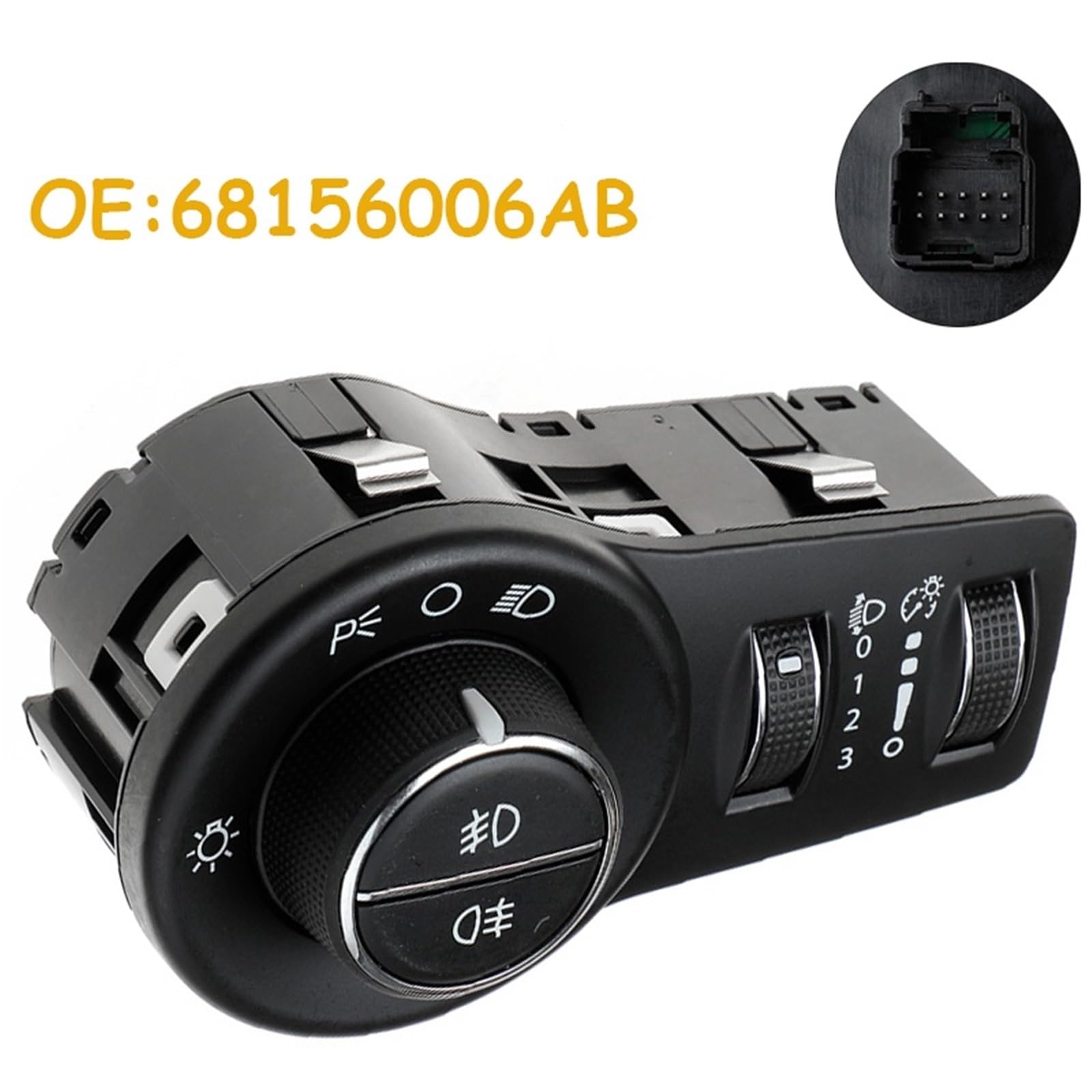 Interruptor de luces antiniebla Interruptor de faro interruptor luz antiniebla 68156006AB para Jeep Cherokee 2014-2018