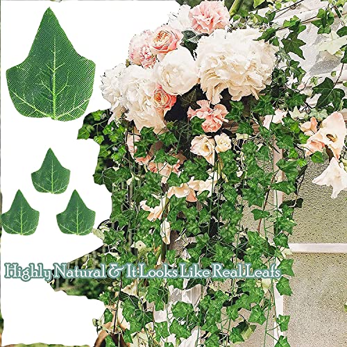 Draduo 6.7 Ft 2 Strands Artificial Ivy Garland Leaf Vines,Fake Vines,Hanging Green Leaves Fake Plants,Vines For Room Party Garden Wall Outdoor Greenery Wall Home Kitchen Garden Office Decor #TOP5