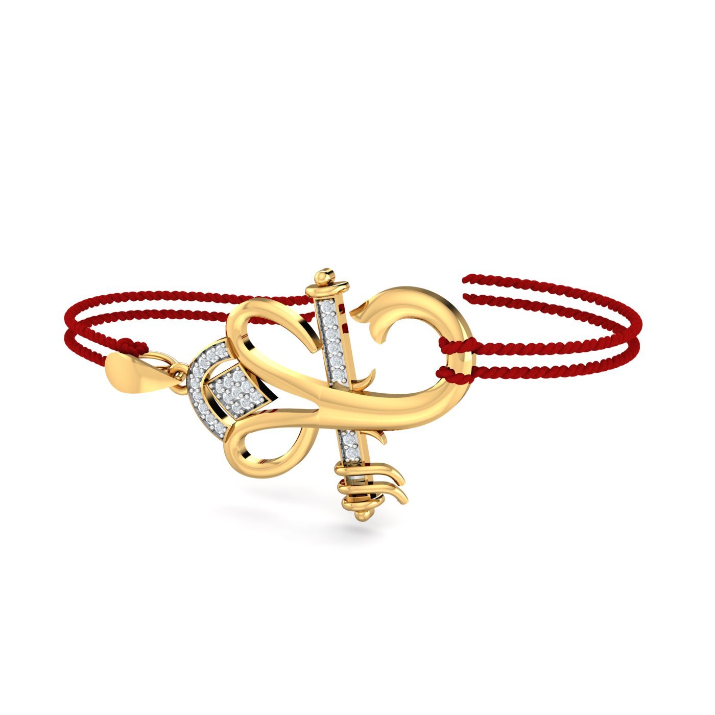 18K Bansi Ganesha Rakhi cum Pendant for Brother