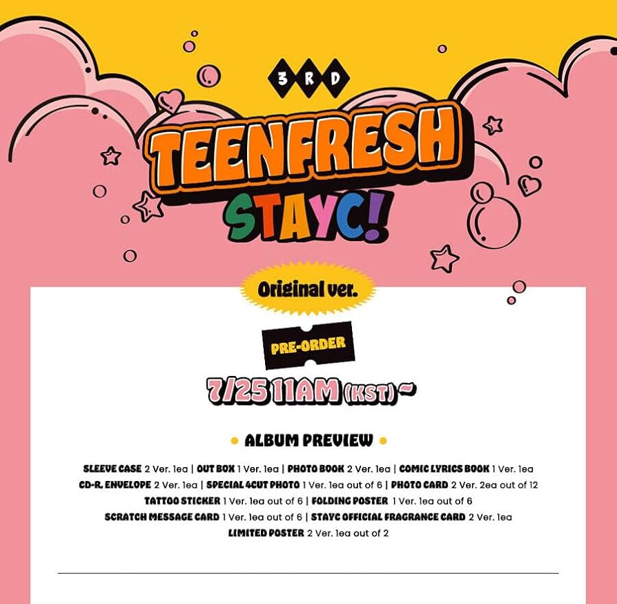 STAYC ユン サノク 公開放送 事前収録 teenfresh bubble Amazon.com: (ORIGINAL Ver.) STAYC TEENFRESH The 3rd Mini