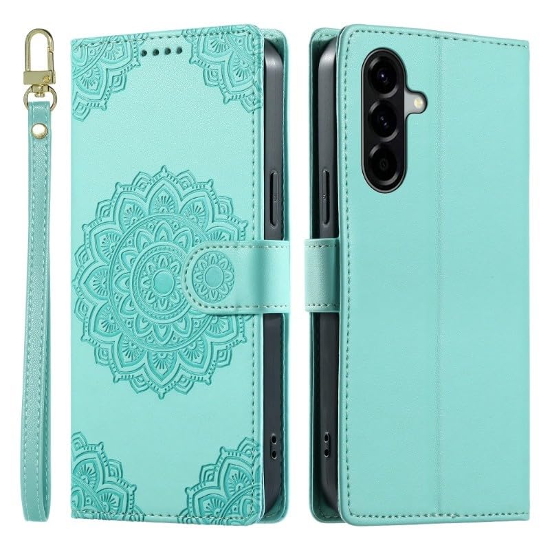 Generic Étui compatible avec Samsung Galaxy S20 Ultra (couleur : vert menthe) Étui portefeuille en cuir avec fente arrière et support