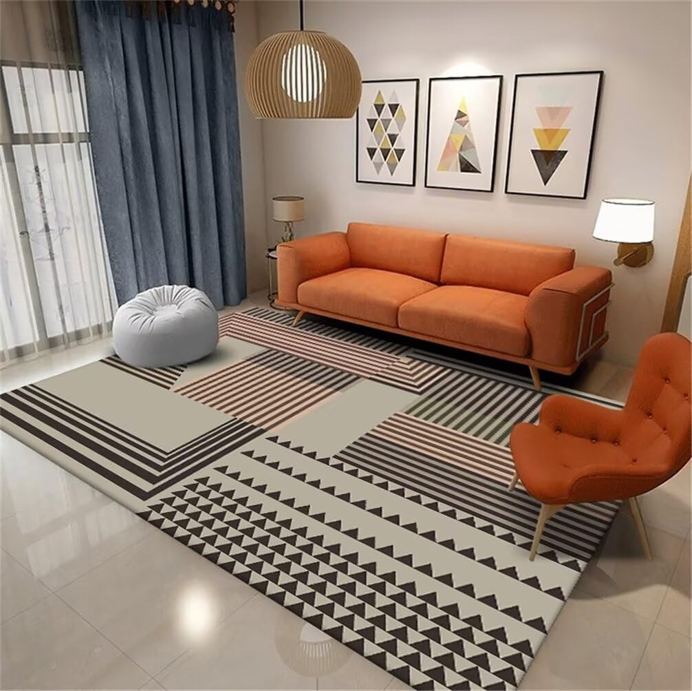 Carpette chambre 200x200cm moderne et confortable au design noir