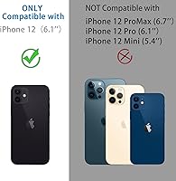 Vista 2 de 3 Pack Tempered Glass Camera Lens Protector for iPhone 12 6.1", Ultra HD, 9H Hardness, Anti-Scratch, Case Friendly, Easy to Install
