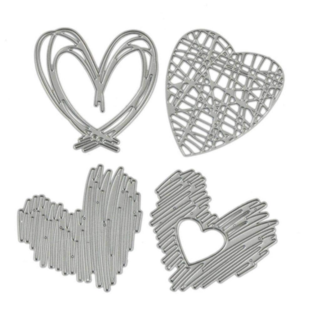 Fustelle a forma di cuore con papillon per la creazione di biglietti, a forma di cuore, per fai da te, scrapbooking, decorazioni per goffratura, per realizzare biglietti e biglietti e spilla