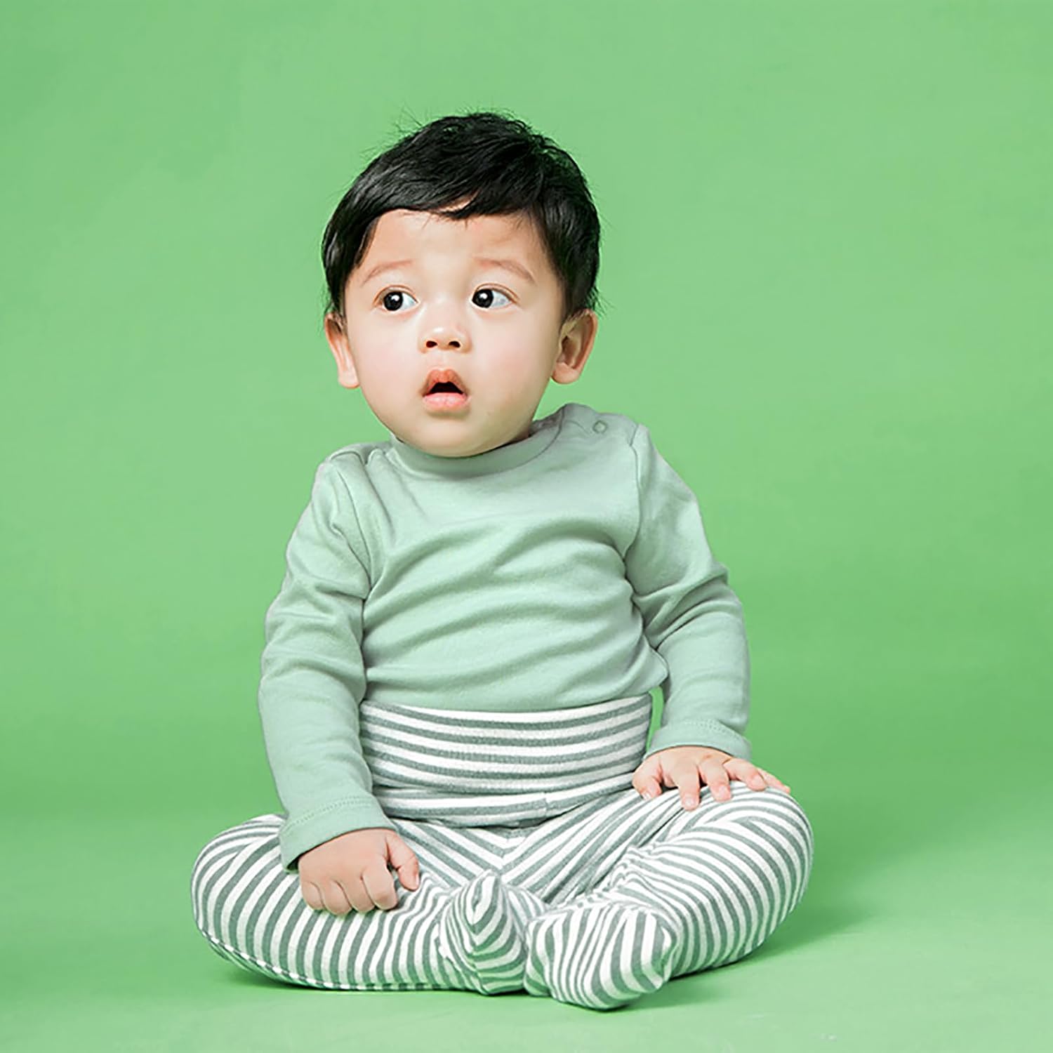 3-Pack Baby Pants with Footies, Roomy Fit Pull on Pants for Unisex Baby - Image 2