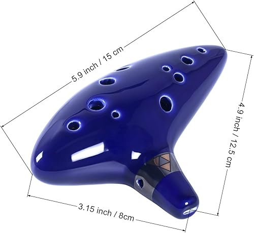 Miniatura 2 de Aurzen Zelda Ocarina Alto C Ocarinas de 12 hoyos con libro de canciones (canciones de la leyenda de Zelda) – viene con soporte de exhibición, bolsa