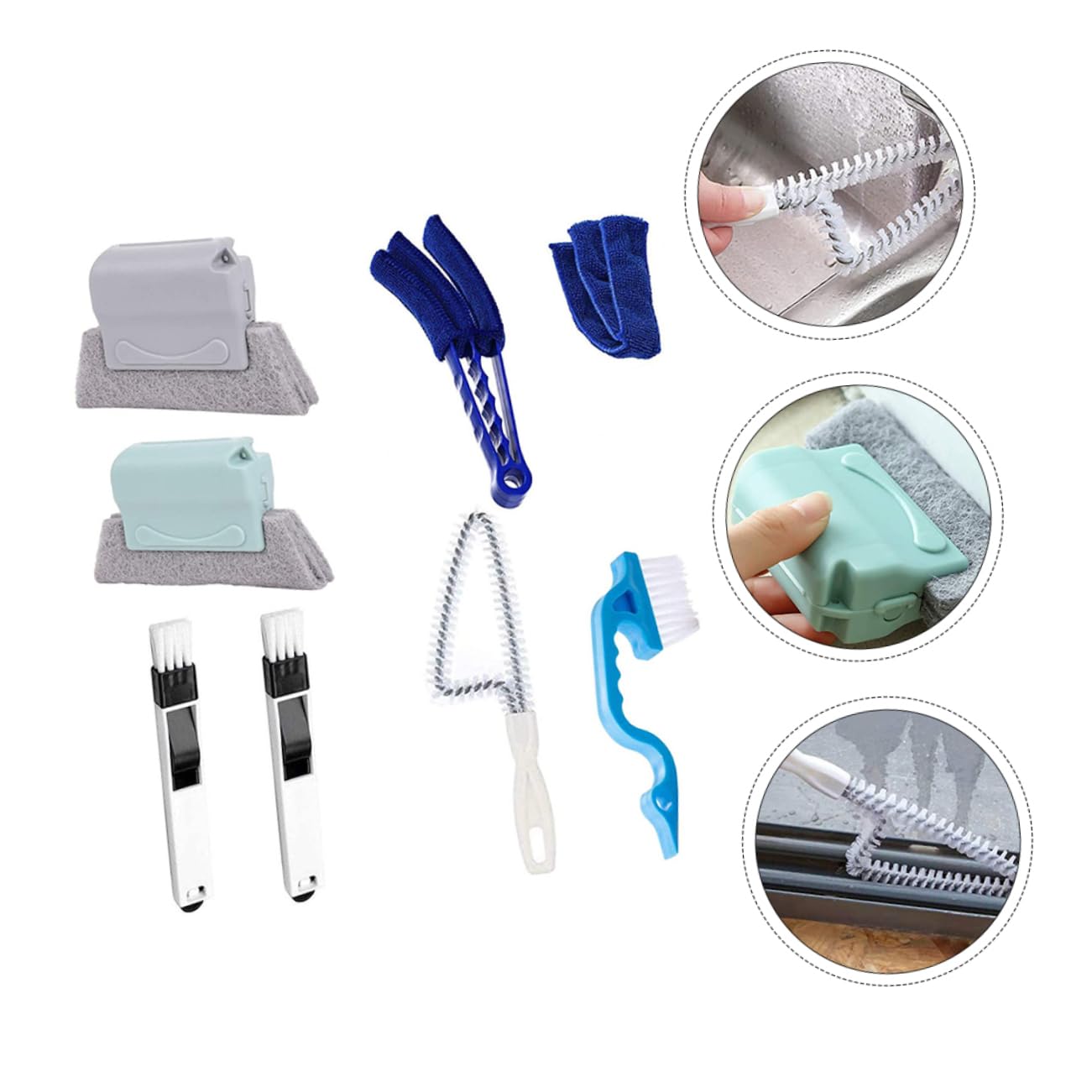 8piezas Cepillos De Limpieza para Persianas y Conductos De Aire Herramientas De Limpieza para Ventanas y Rieles De Puertas Kit para El Hogar y Oficina