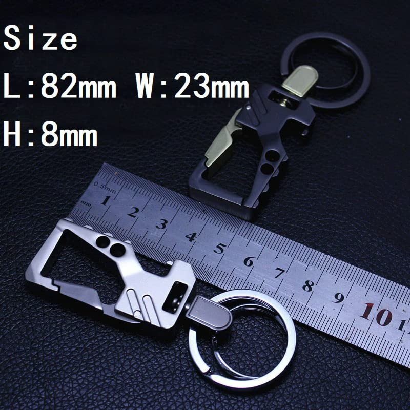 Image of Contacts Heavy Duty Stainless Steel Keychain with Bottle Opener for Men and Women - Gun Metal Silver (Pack of 1)