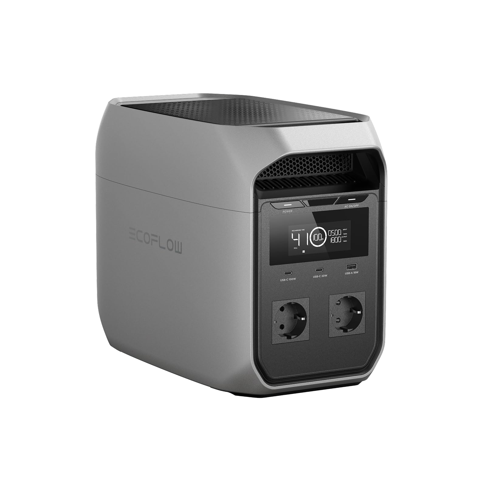 EF ECOFLOW DELTA 3 Classic Power Station Portatile, batteria LiFePO4 da 1024Wh, uscita CA da 1800W (3600W di picco), USB-C da 100W, solo una parte dell'imballaggio è difettosa (Ricondizionato)