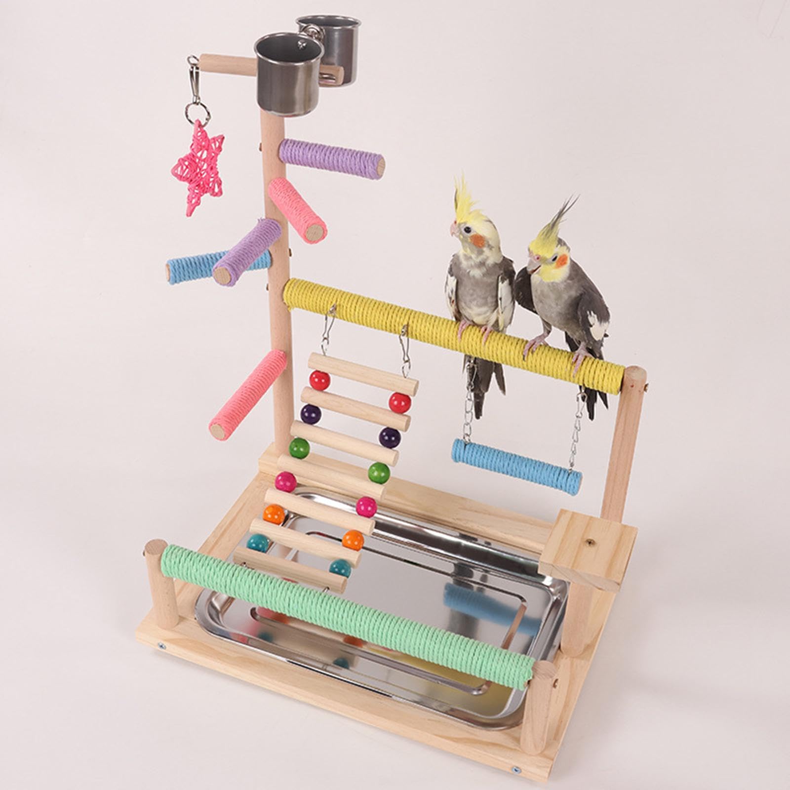 Parco Giochi per pappagalli, Supporto per Uccelli, recinto Portatile Multifunzione per Giocare con Uccelli, Supporto per pappagalli, parrocchetti,
