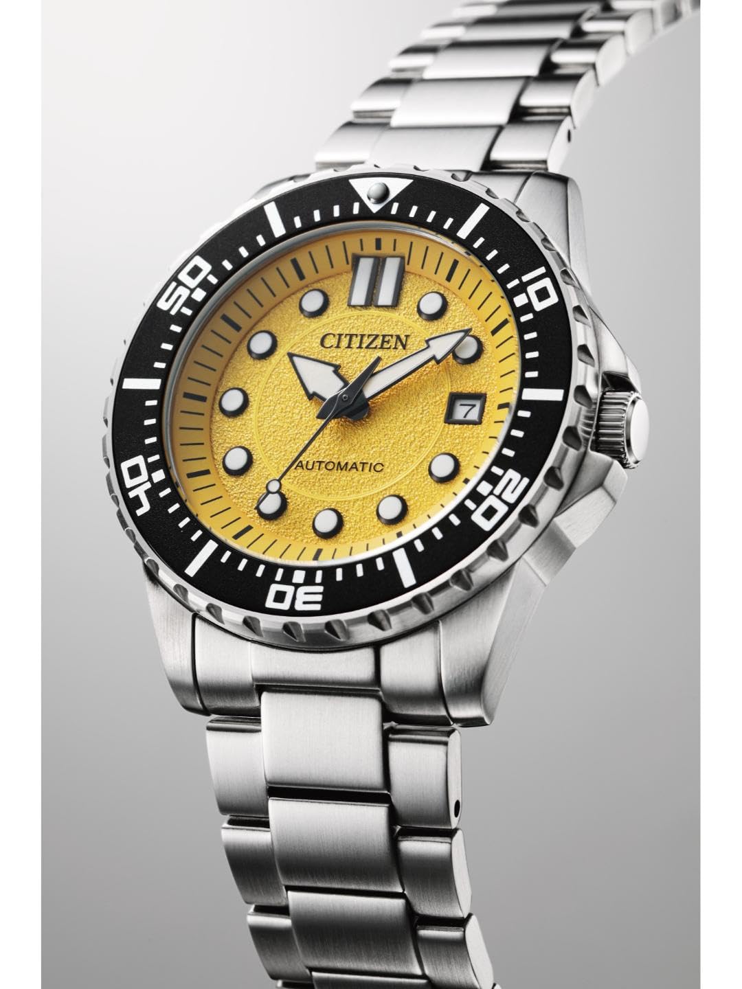 Citizen Reloj automático de Acero Inoxidable NJ0170-83Z para Hombre, 43 mm, Amarillo, 43 mm, Plata, 43mm, Clásico