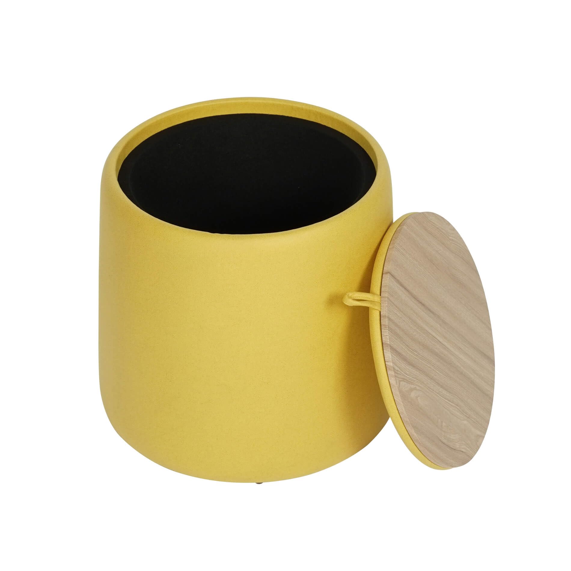 Rebecca Mobili Pouf Contenitore, Sgabello Imbottito, Giallo, struttura in Legno MDF, Imbottito - Misure HxLxP: 42 x 45 x 45 cm - Art. RE7241