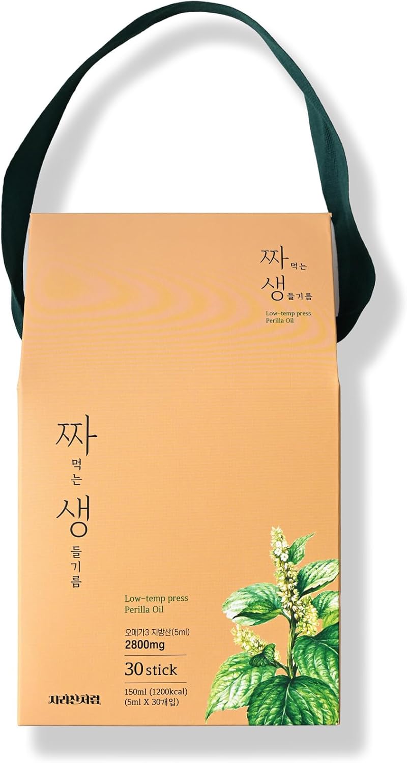Premium Korean Perilla Seed Oil Sticks - 100% Raw Cold-Pressed Perilla Oil - Plant-Based Vegan Omega-3 - Convenient Single-Serve Packs for On-The-Go - Traditional Korean Ingredient - 5ml x 30 Sticks