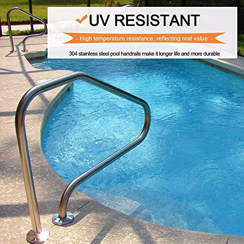 Barandal para piscina de acero inoxidable 80 x 27 x 80 cm miniatura 4