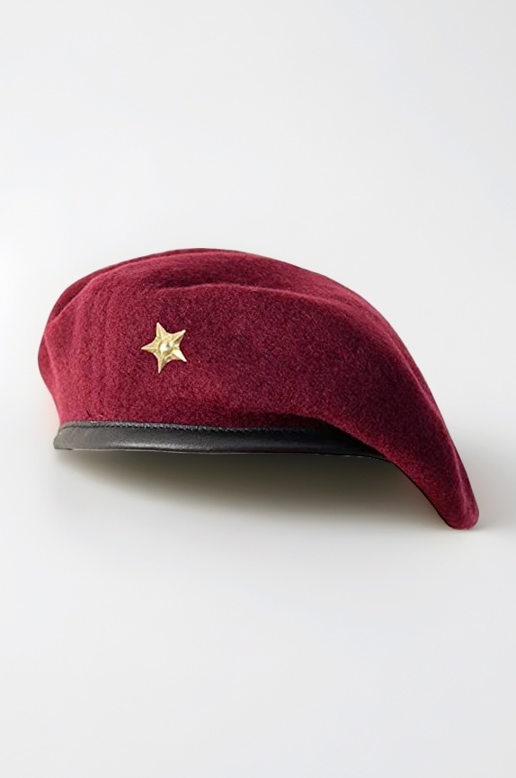 Wan-sukh Unisex French Woolen Beret, Traditional Army Style, Classic European Hat, Woolen Beret, Che Guevara Maroon
