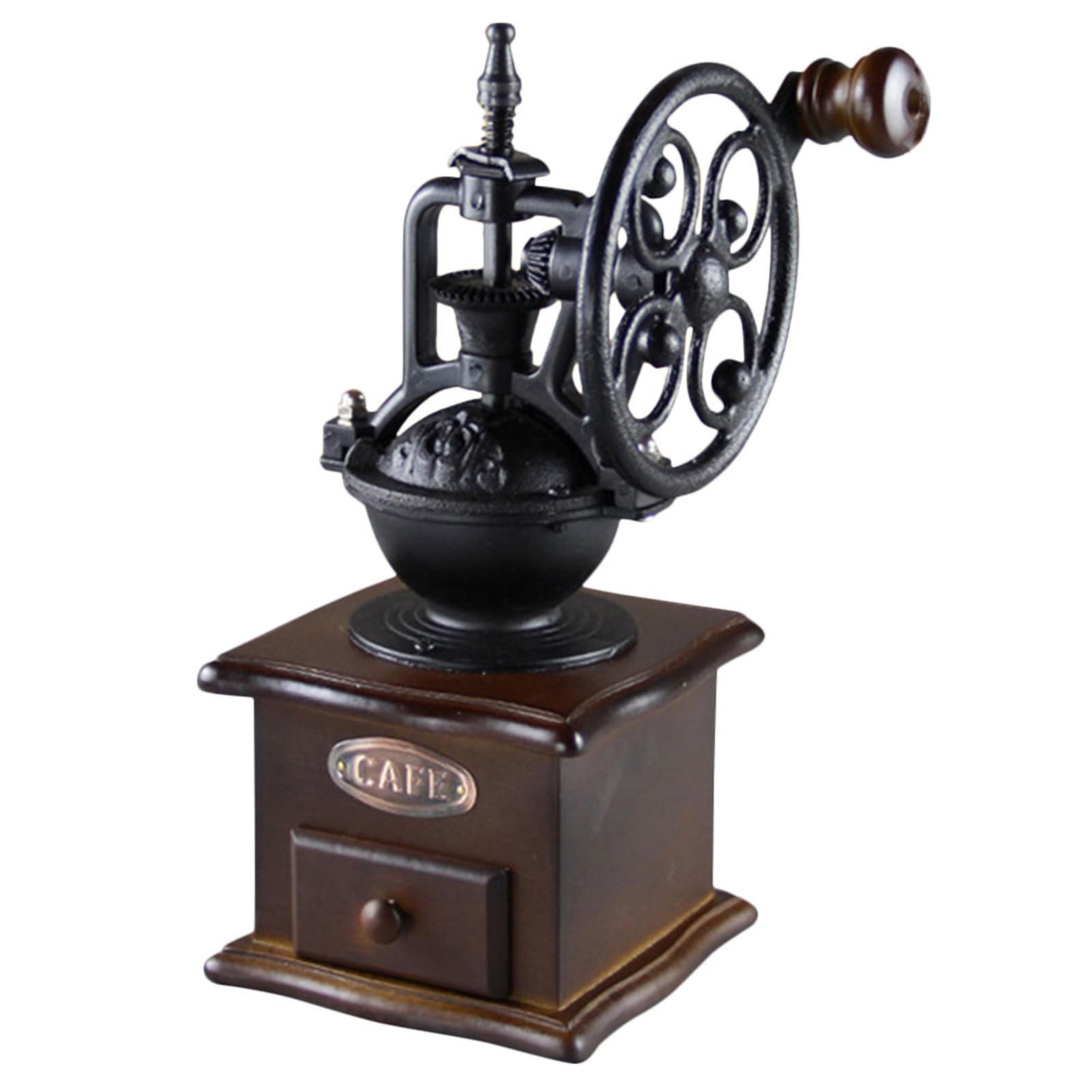 KICHOUSE Macinacaffè Manuale Vintage per Chicchi e Spezie Macinino Portatile Manovella per Caffè Fresco e Grani Accessorio Pratico e Sicuro per Amanti del Caffè