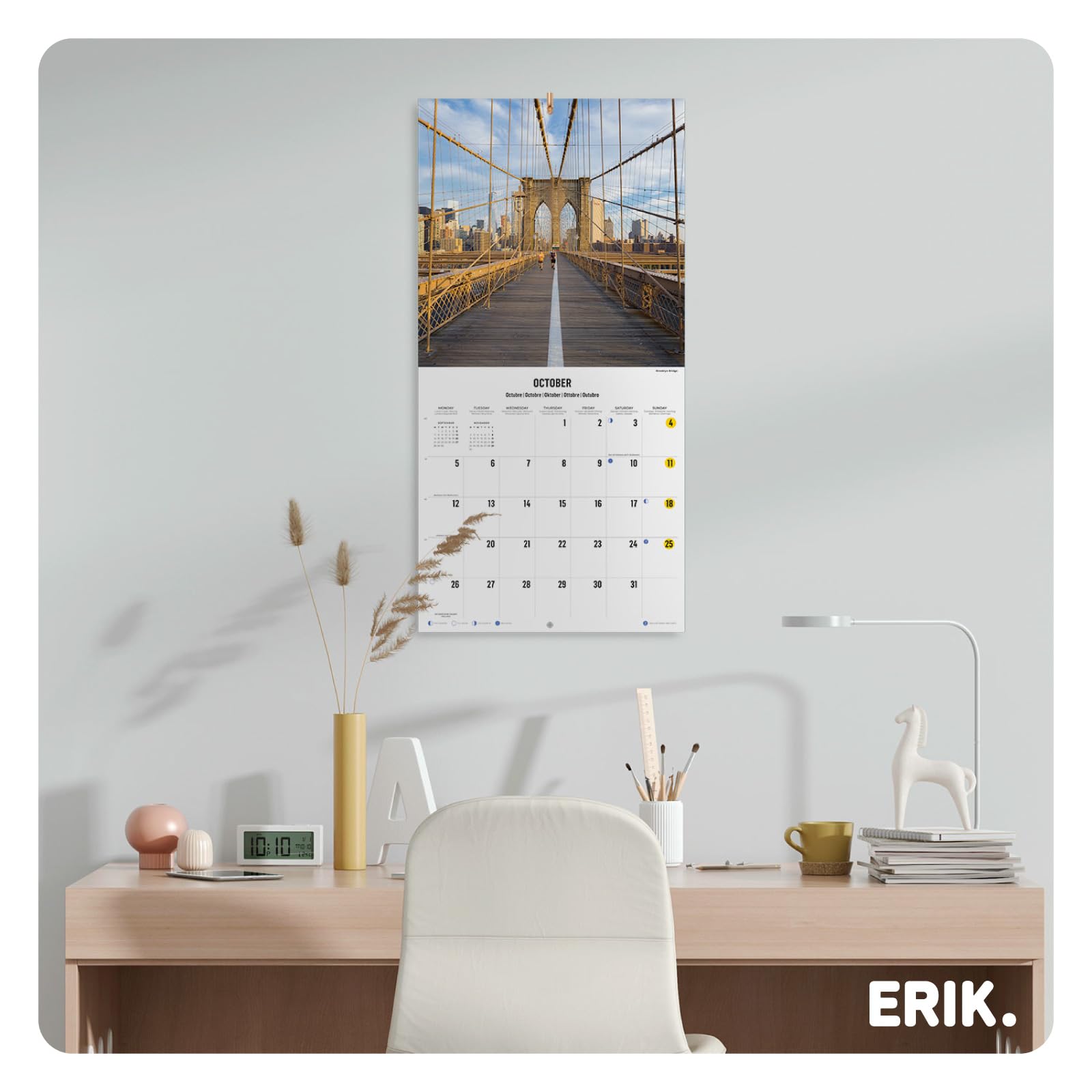 Grupo Erik Wall Calendar 2026 - New York Calendar 2026 | Square 30 x 30 cm - 12 x 12 inches Wall Planner, Family Planner Month To View | New York Gifts For Friends