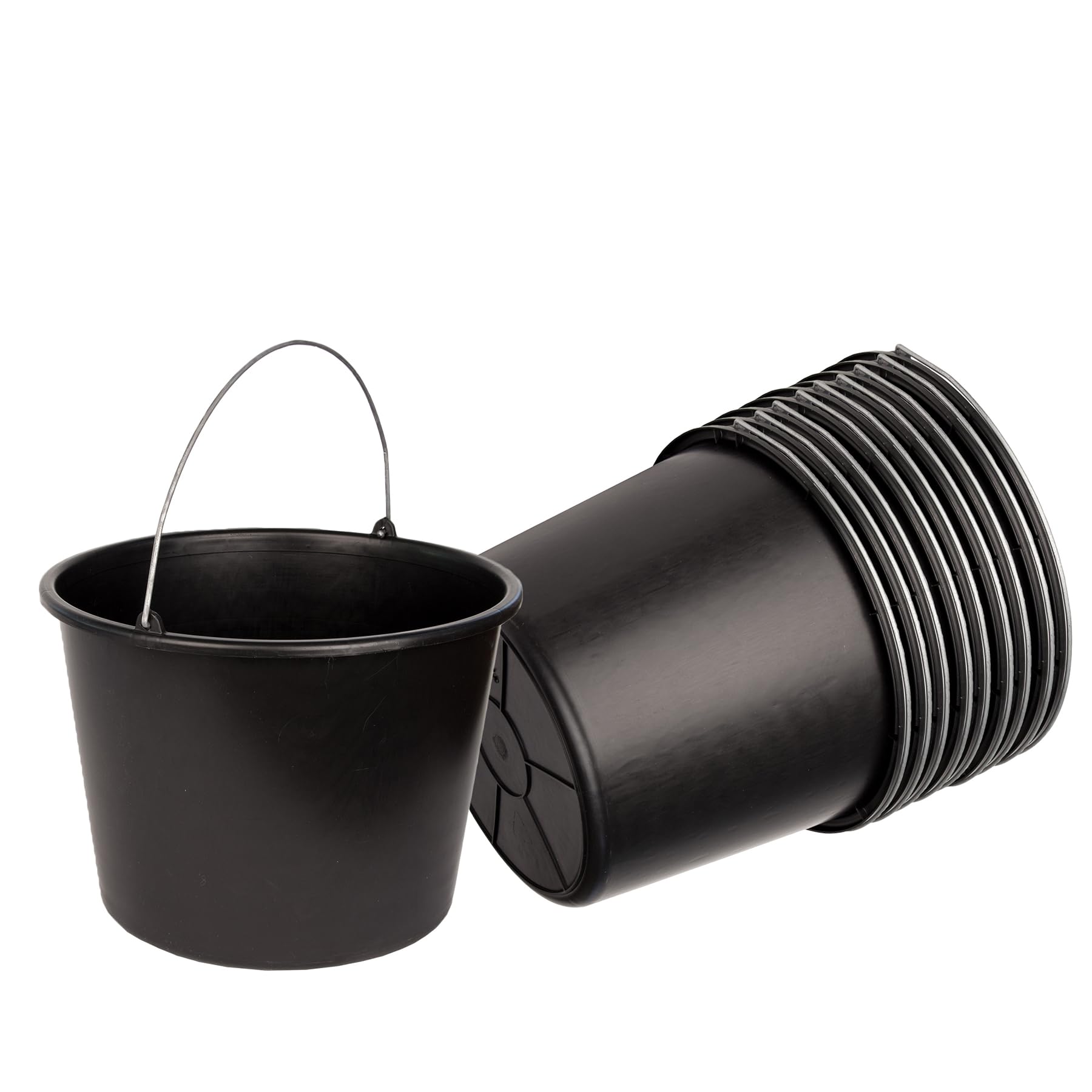BigDean Lot de 10 seaux de chantier 20 l – Seau à mortier avec anse – Seau à eau stable avec graduation, motif ange bleu – Fabriqué en Allemagne