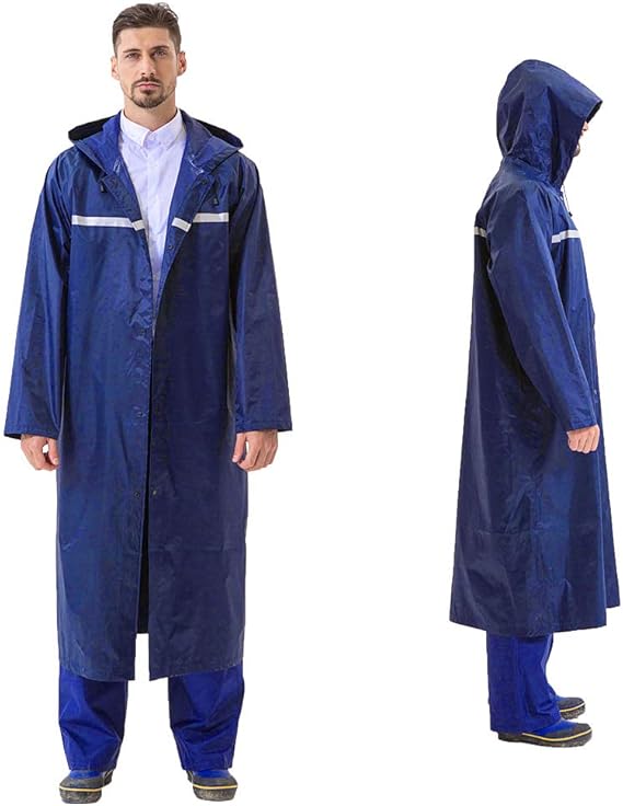 Amazon レインコート 大人用 レインポンチョ フード付き メンズ 軽量 レインコート ロング 防水 ジャケット ウィンドブレーカー メンズ レディース ブルー Xxl レインコート ポンチョ 通販