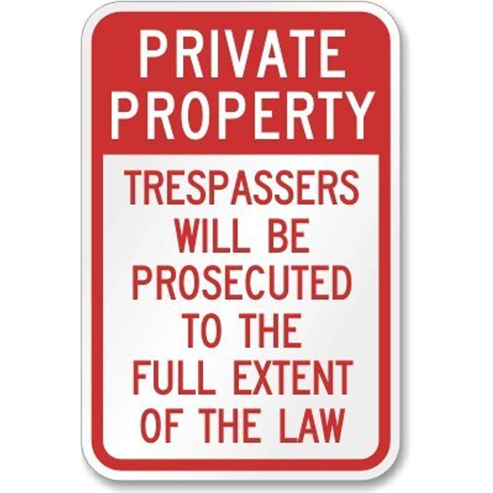 Biopracess Metal Sign 8x12 Inches New Private Property Trespassers Will Be Prosecuted To The Full Extent Of The Law Sign