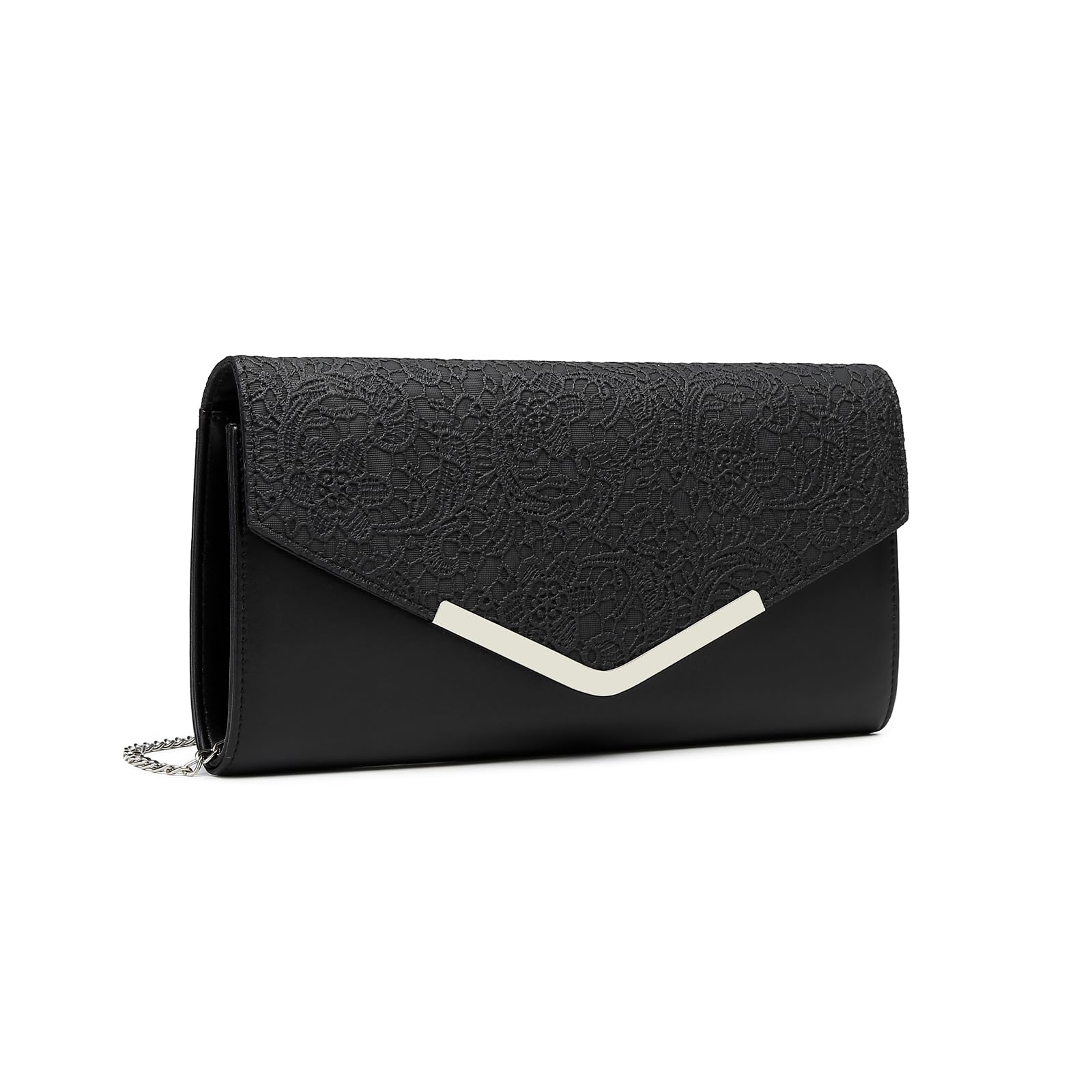 Miss Lulu Women's Clutch Elegant Envelope Evening Bag with Chain Handbag for Wedding Party and Prom