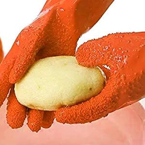 1 par de magia rápida fruta vegetal papa herramientas de procesamiento de goma PVC peladores guantes herramientas de cocina rosa rojo cocina Gadget