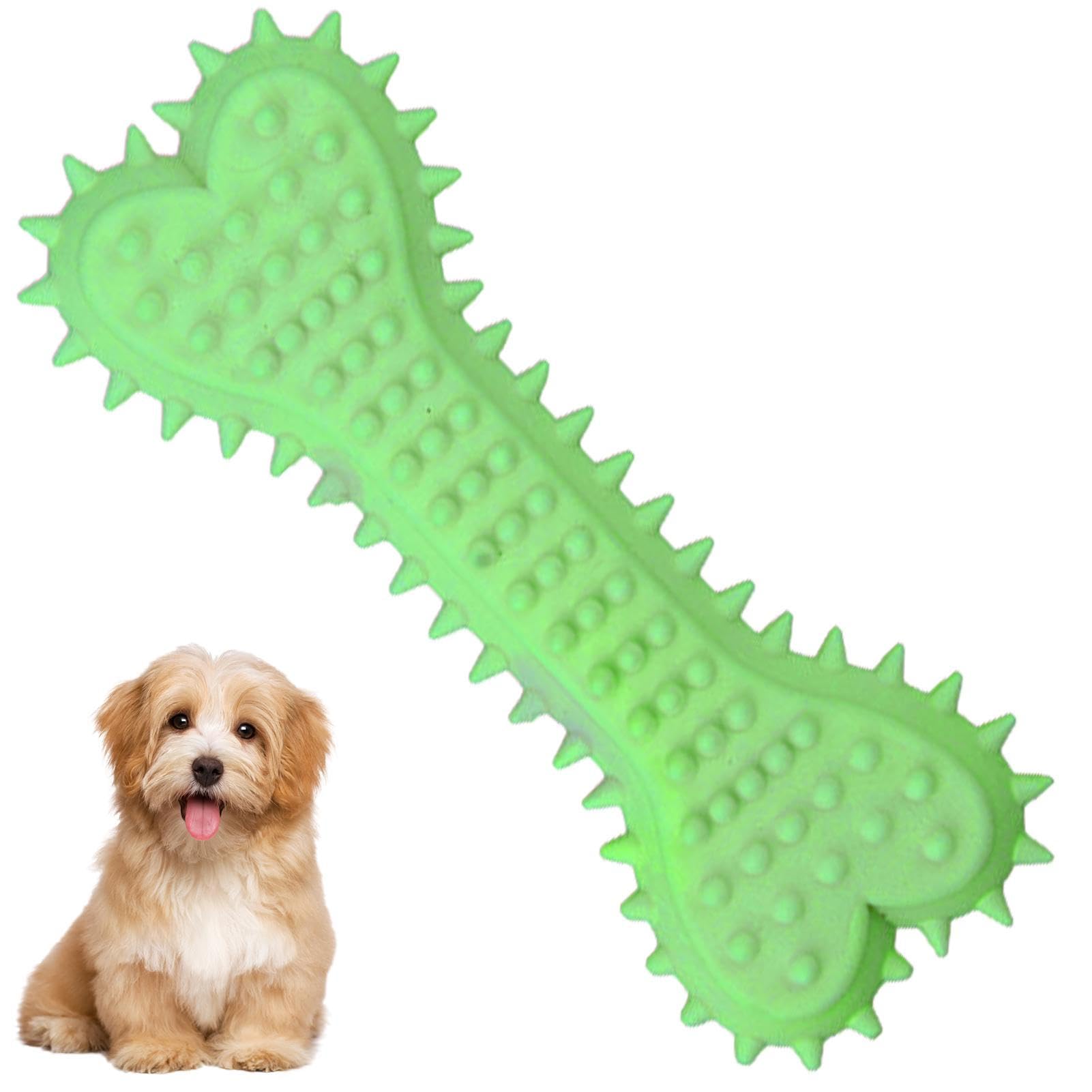 Gegong - 2 Jouets à Mâcher Dentaires Pour Chiot - Avec Couineur - Caoutchouc Souple - Pour Chiens & Chats Petits/Moyens - 7