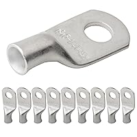 Vista 200 de SELTERM 25 piezas de lengüetas de cable de batería de cobre estañado de grado marino de 2/0 AWG de 3/8 pulgadas, terminales de anillo de calibre 00