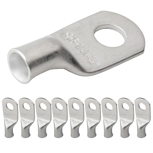 Miniatura 302 de SELTERM - Terminal en anillo de grado marino UL 2/0 AWG 3/8 pulgadas (25 uds) para batería, terminal tubular de cable eléctrico, conector calibre