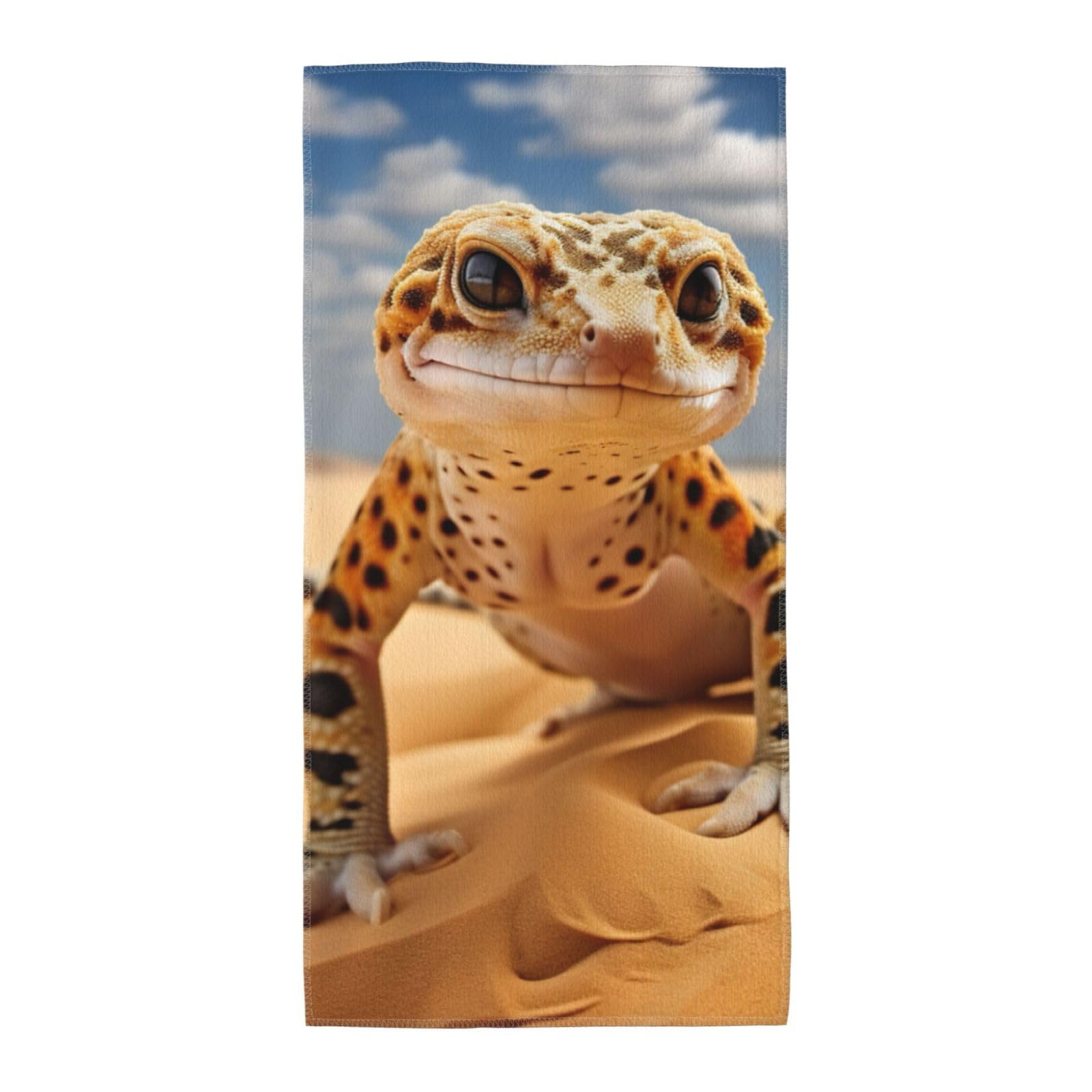 JBJGKHLP Sand Leopard Gecko Print Adults Extra Long Beach Towel Soft Absorbent Quick-Dry Gym Swimming Running Yoga
