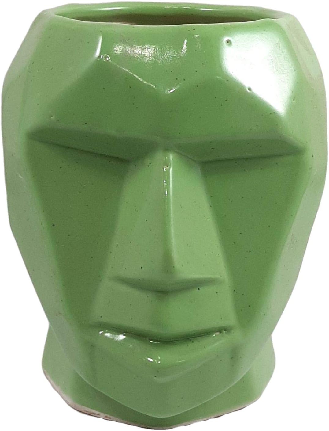 Flower Vase Man Shape Ceramic Handmade Planter | Pot | Planter | Home Decor | Khurja Pottery (Green, H-6.5 X Dia-3.5 Inch)