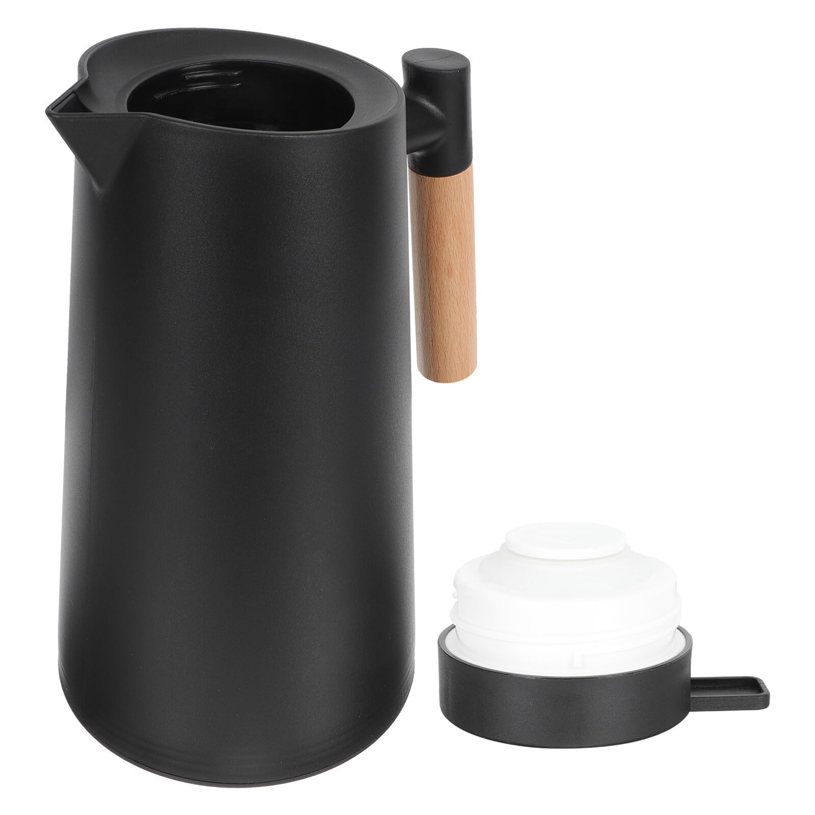 Jarra térmica de café con aislamiento de vidrio y mango de madera para hogar