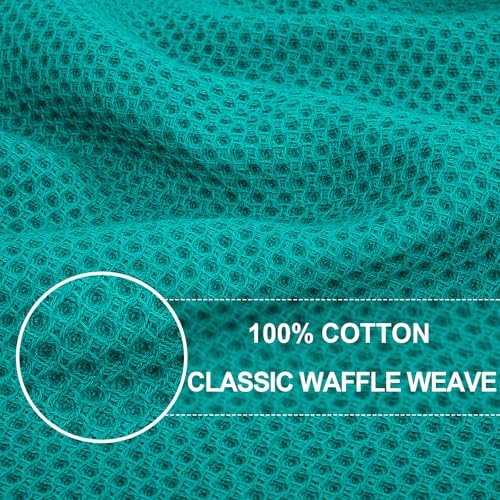 Image of Homaxy 100% Cotton Waffle Weave Kitchen Dish Cloths, Ultra Soft Absorbent Quick Drying Dish Towels, 12 x 12 Inches, 12-Pack, Teal