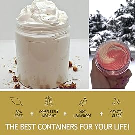 8oz Slime Containers with Lids 8 oz Plastic Jars with White Lids + 20g Sample Jars (Set of 24) Airtight Container for Lip Scrub, Body Butters, Cream, Slime, Craft Storage