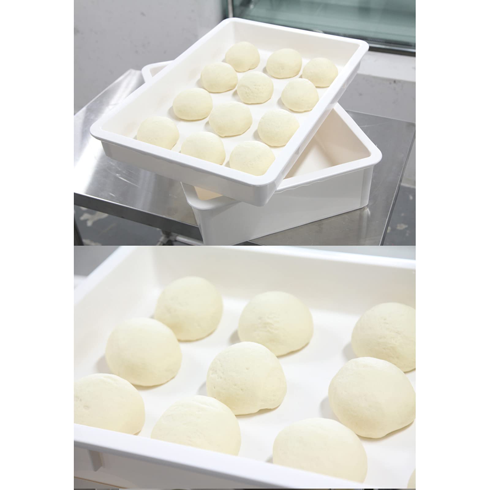 AIZYR Caja De Fermentación De Masa para El Hogar - Kit De Bandeja De Masa para Pizza Carro con Ruedas para Pizzerías, Pastelerías, Panaderías,57x39x11cm