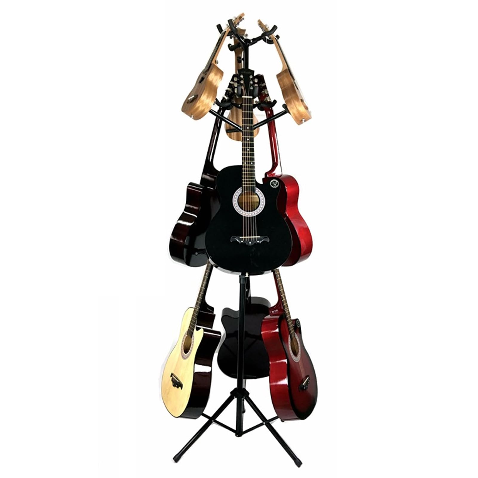 Supporto per chitarra, espositore pieghevole per diverse chitarre, altezza regolabile, design salvaspazio, facile da installare