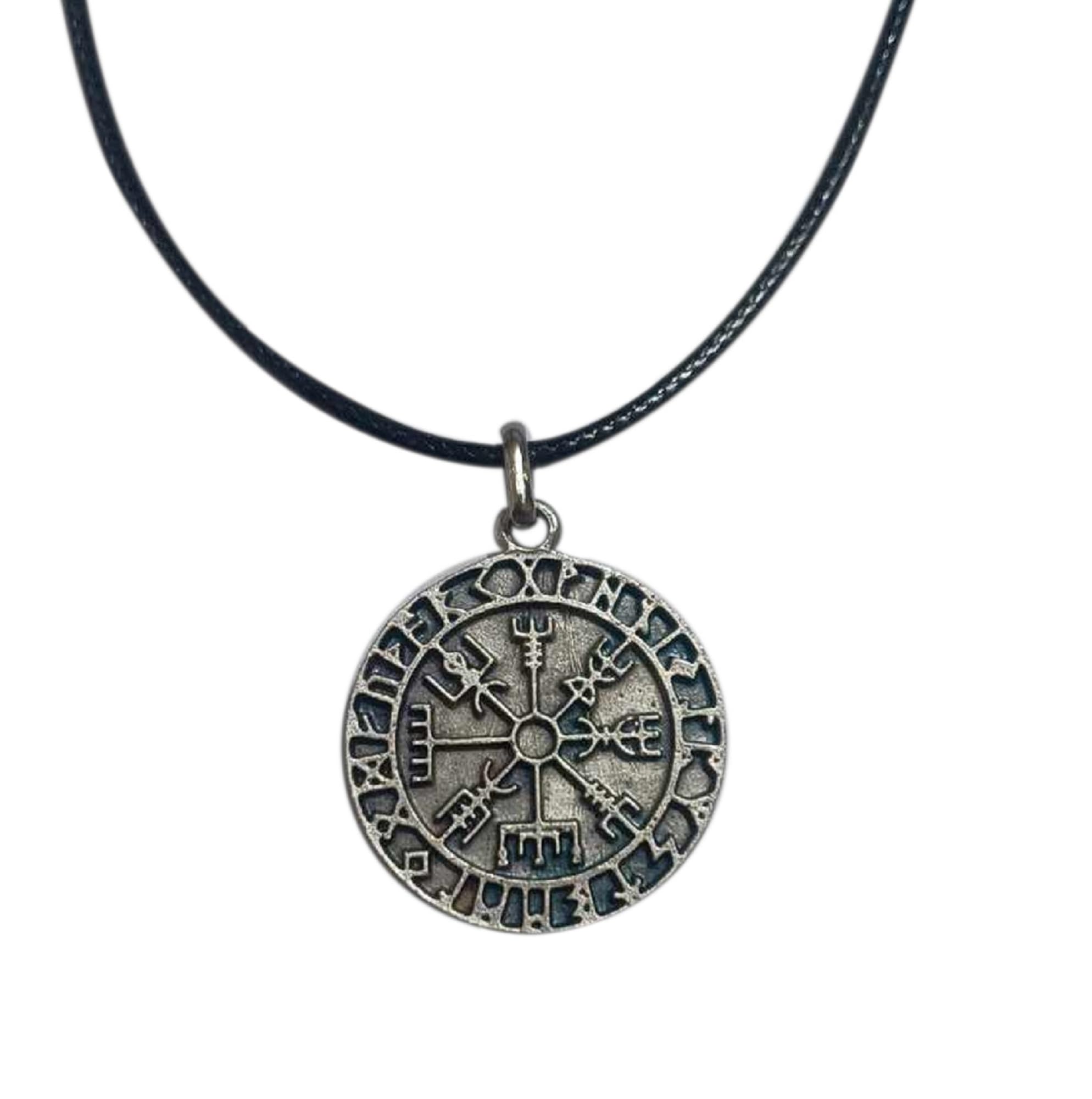 보호의 은도금 펜던트 바이킹 룬. 북유럽 켈트 바이킹 룬 부적. 판타지와 코스프레를 좋아하는 사람들을 위한 선물 아이디어. 공예 보석.  직경 1 18인치