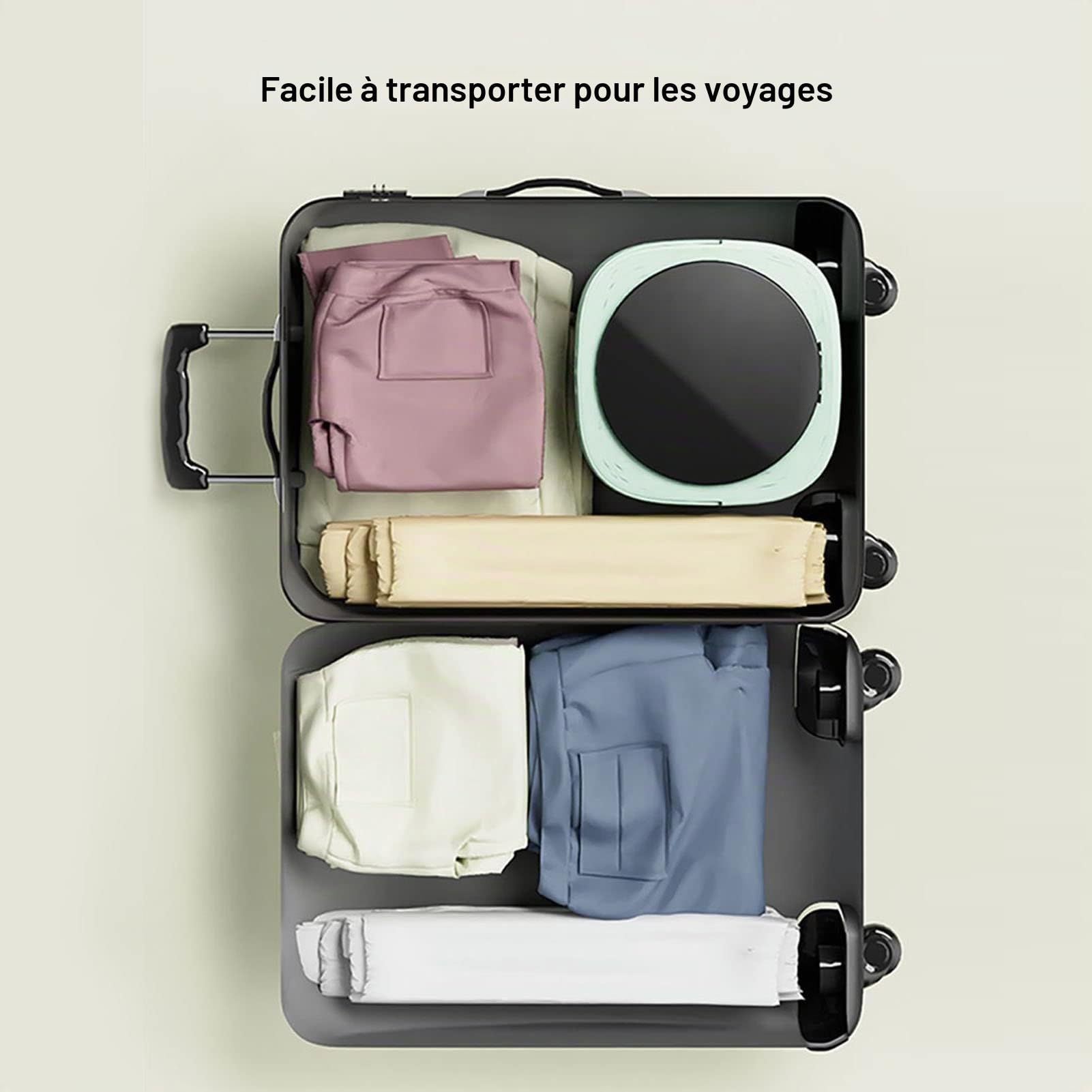 TOPINCN Mini Petite Machine à Laver Portable Pliable, 100-240 V pour Appartement Complet, Petit Lave-Linge Pliable Automatique pour Dortoir (Vert)