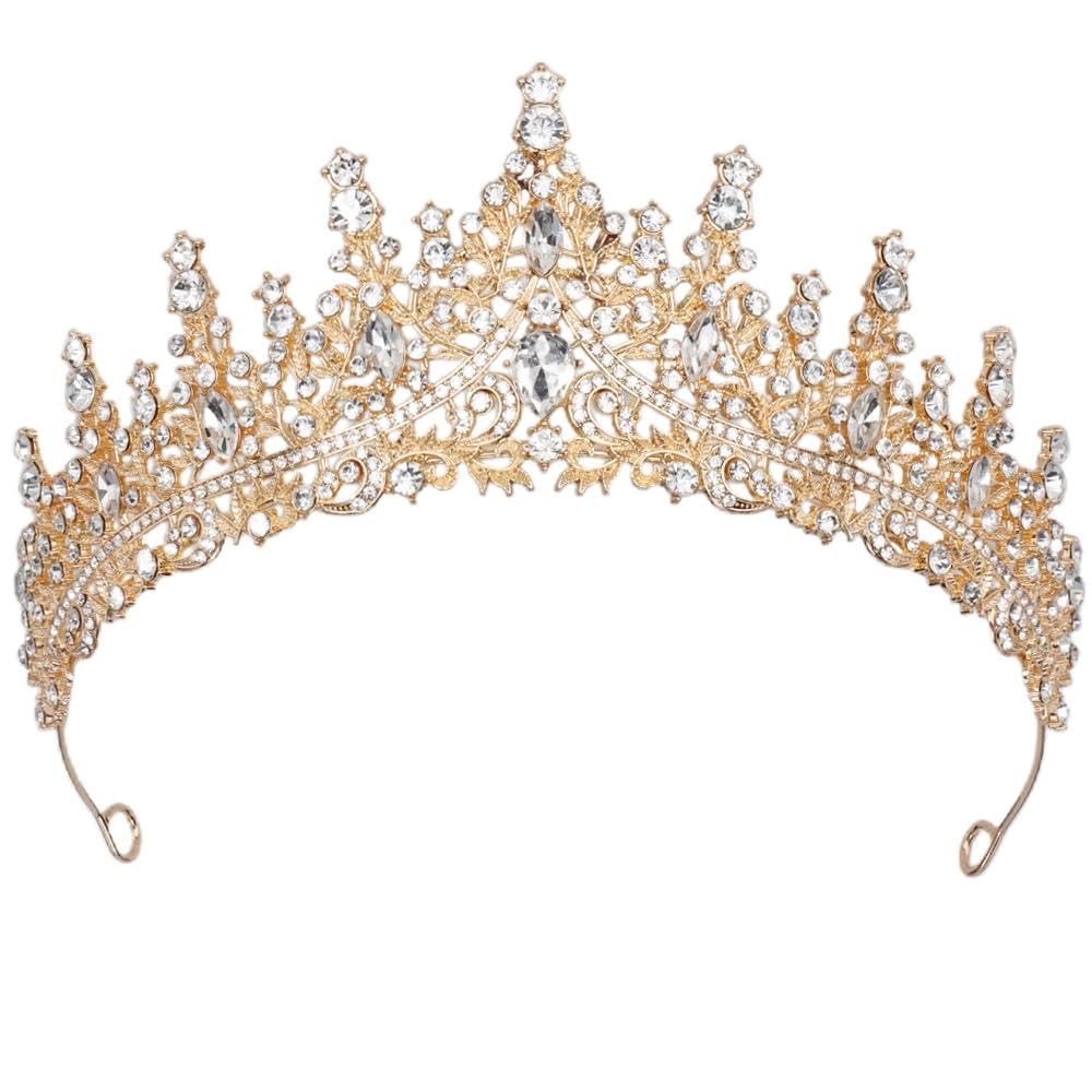 Crown and Tiara Headbands for Women Gold Beautifully Tiara & Crown Girls Bride Headpiece for Wedding Cosplay Halloween Cosplay Princess Queen Crown