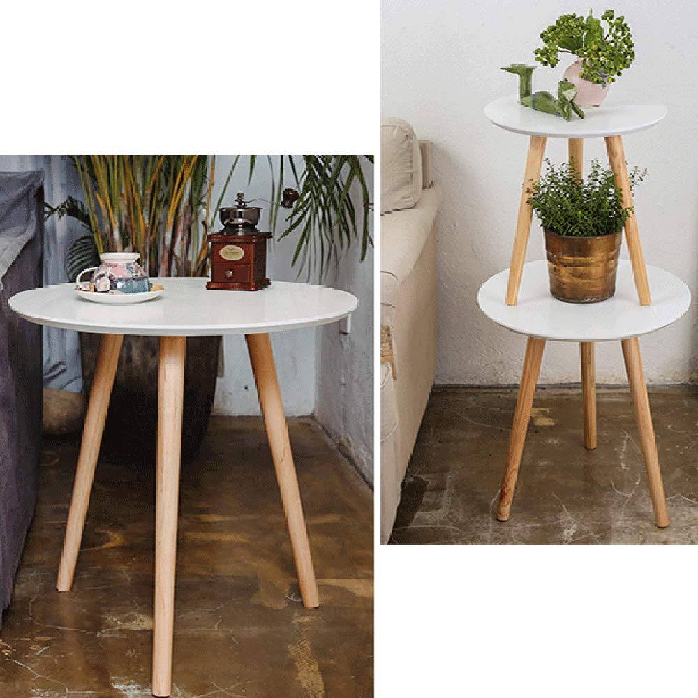 FAXIOAWA Tavolino Tavolini Bianchi Tavolini Rotondi Tavolini Moderni Tavolini da tè Occasionali per Balcone e Soggiorno - D40/50/60CM, D40xH42cm Tavolino per Decorazioni per la casa