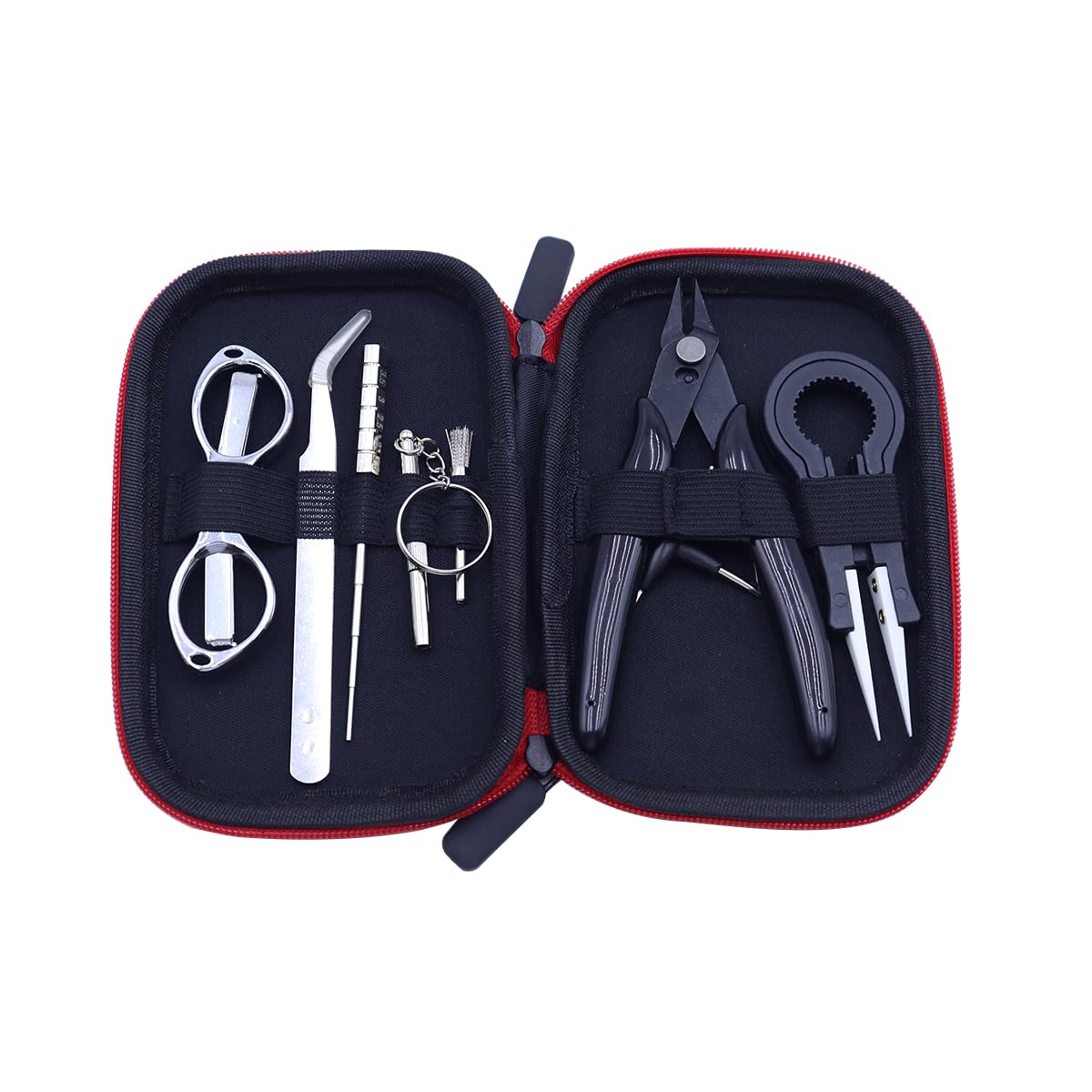 Nicear DIY Tool Kit Coil Jig Winding Set,Ceramics Tweezers,Coil Set,Wire Cutter,Folding Scissors, Screwdrivers with A Carrying Case