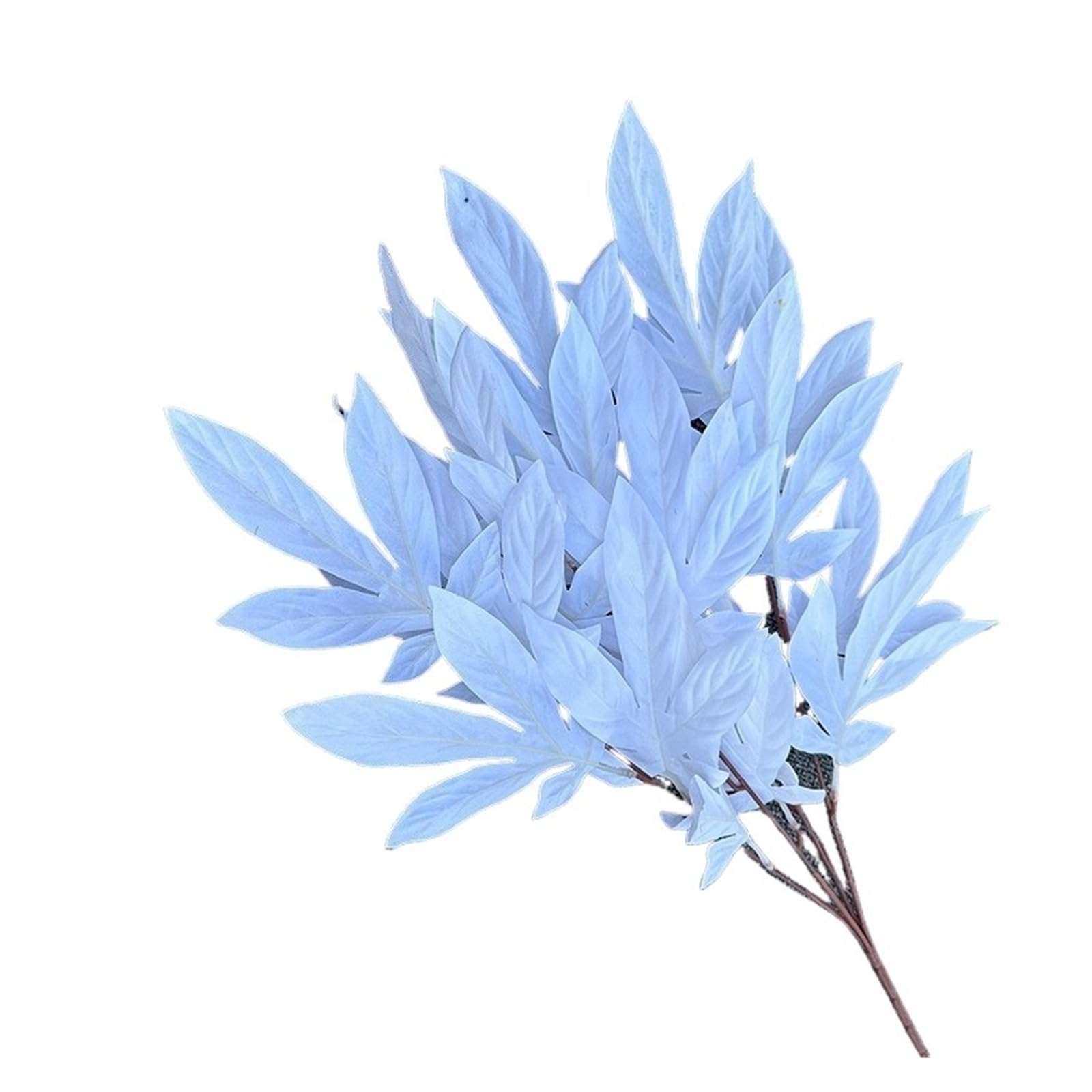 1PC Artificial Plants Silk Leaves Pink Wedding Decoration Bouquet Fake Plant Leaf Home Decor(White)