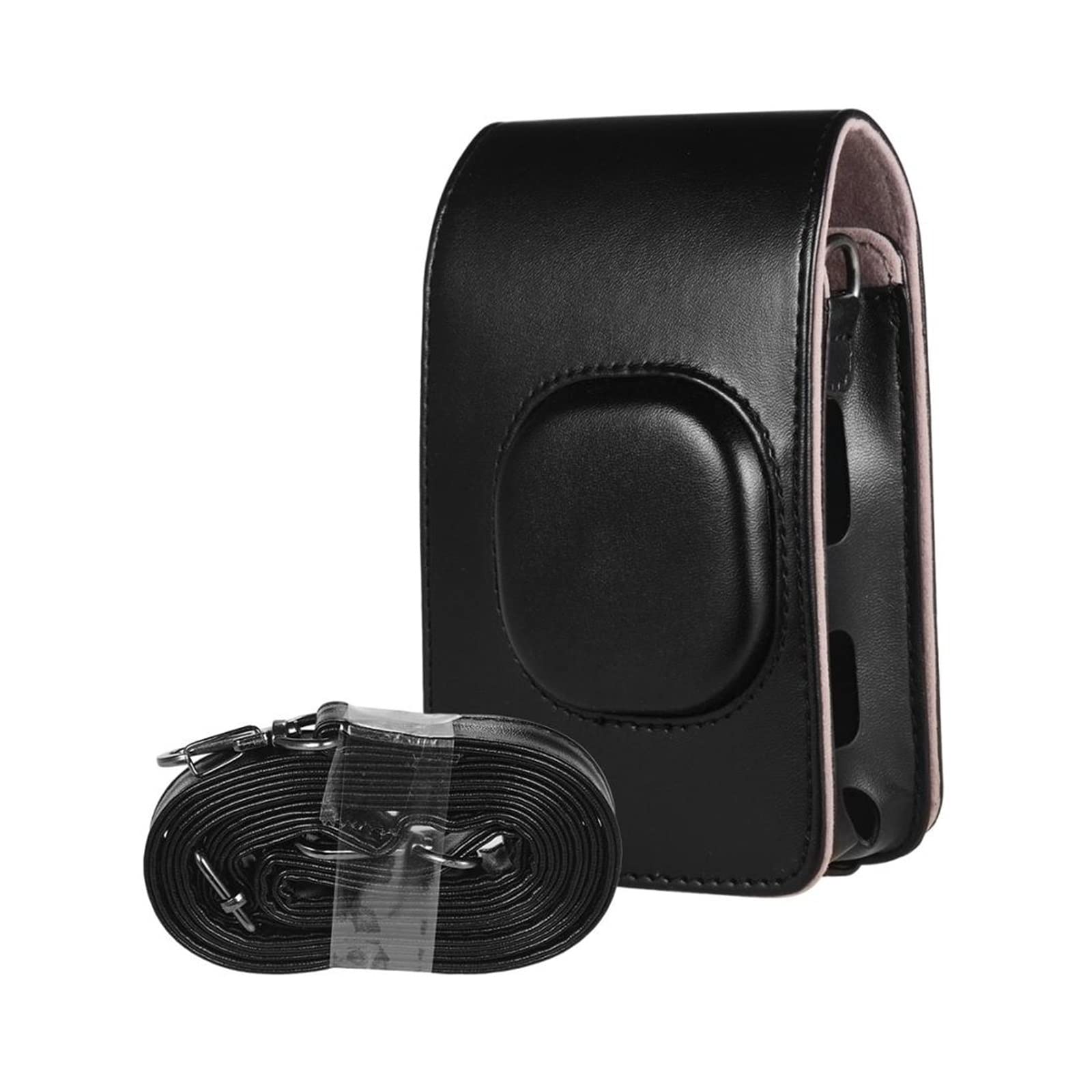 HCZION Sacca for mini fotocamera morbida retrò Pu Copertura in pelle con tracolla cinghia adatta for fujifilm adatta for instax mini adattamento for la custodia for fotocamera istantanea liplay(Black)