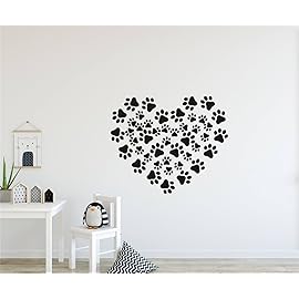 49 Pieces/Set Dog Paws Wall Decals Vinyl Pawprints Sticker Animal Footprint Wall Art Decoration for Kids Boy Girl Baby Nursery Bedroom Living Room Animal Tracks Decor YMX21 (Black)